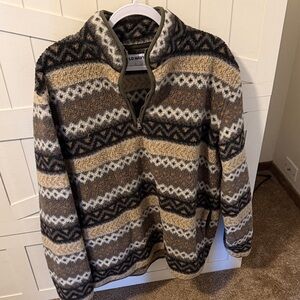 Old Navy Men's Zip Up Sweater - Brown, Black, and Cream